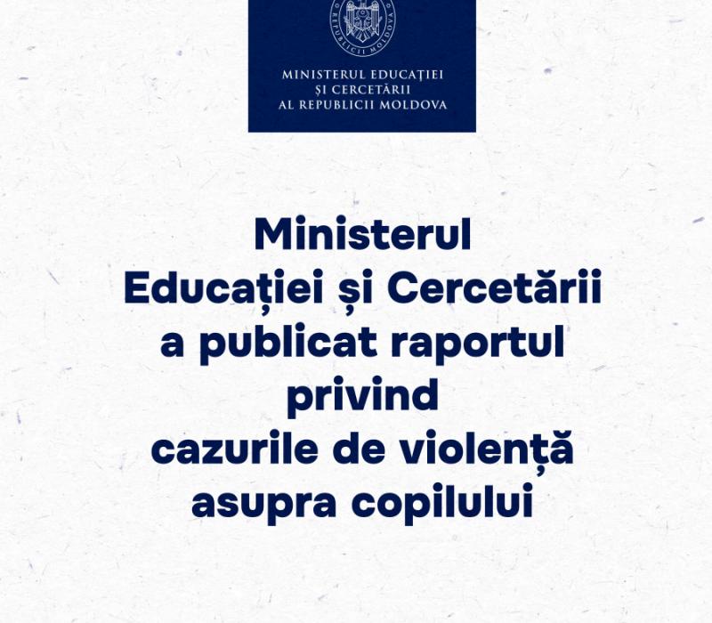 Ministerul Educației și Cercetării a publicat raportul privind cazurile de violență asupra copilului
